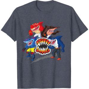 Street Sharks – It’s Fin-Kicking Time T-Shirt(Heather Blue)