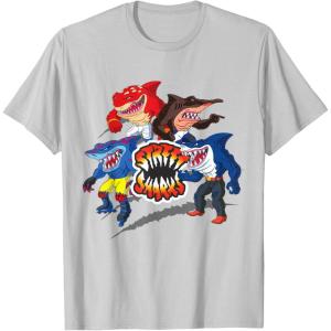 Street Sharks – It’s Fin-Kicking Time T-Shirt(Silver Grey)