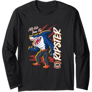 Street Sharks – Ripster Let’s Kick Some Fin Long Sleeve T-Shirt(Black)