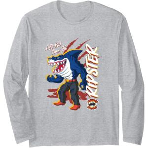 Street Sharks – Ripster Let’s Kick Some Fin Long Sleeve T-Shirt(Heather Grey)