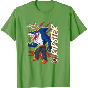 Street Sharks – Ripster Let’s Kick Some Fin T-Shirt(Grass Green)