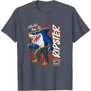 Street Sharks – Ripster Let’s Kick Some Fin T-Shirt(Heather Blue)