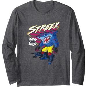 Street Sharks – Streex Long Sleeve T-Shirt(Dark Heather Grey)