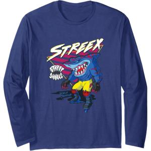 Street Sharks – Streex Long Sleeve T-Shirt(Navy Blue)