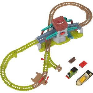 ​Thomas & Friends Toy Train Set Talking Bulstrode & Which-Way Bridge Track Playset with Sounds & Percy Engine for Kids Ages 3+ Years(Talking Thomas & Bulstrode Set)