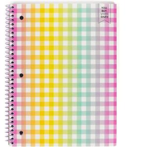 Yoobi Barbie X College Ruled Composition Notebook Set – 3-Pack of Kids 1 Subject Notebooks, Allover Print Designs – 100 Sheets Each, For School, Office & Home – 9.75” x 7.5”(Multicolor Gingham)