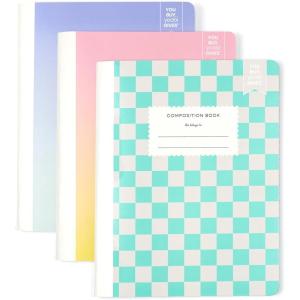 Yoobi Barbie X College Ruled Composition Notebook Set – 3-Pack of Kids 1 Subject Notebooks, Allover Print Designs – 100 Sheets Each, For School, Office & Home – 9.75” x 7.5”(Brights)