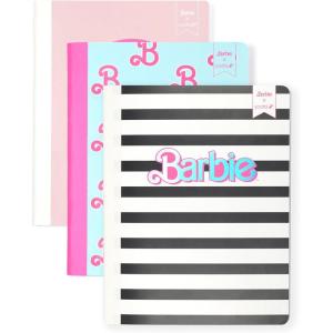 Yoobi Barbie X College Ruled Composition Notebook Set – 3-Pack of Kids 1 Subject Notebooks, Allover Print Designs – 100 Sheets Each, For School, Office & Home – 9.75” x 7.5”(Barbie – Composition)