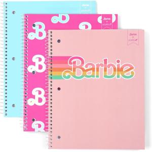 Yoobi Barbie X College Ruled Composition Notebook Set – 3-Pack of Kids 1 Subject Notebooks, Allover Print Designs – 100 Sheets Each, For School, Office & Home – 9.75” x 7.5”(Barbie – Spiral)