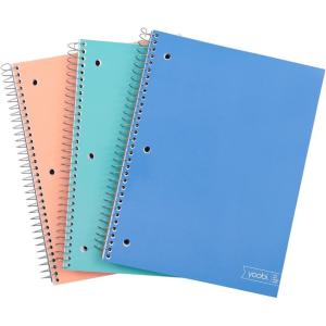 Yoobi Barbie X College Ruled Composition Notebook Set – 3-Pack of Kids 1 Subject Notebooks, Allover Print Designs – 100 Sheets Each, For School, Office & Home – 9.75” x 7.5”(Blush  Mint  Blue)