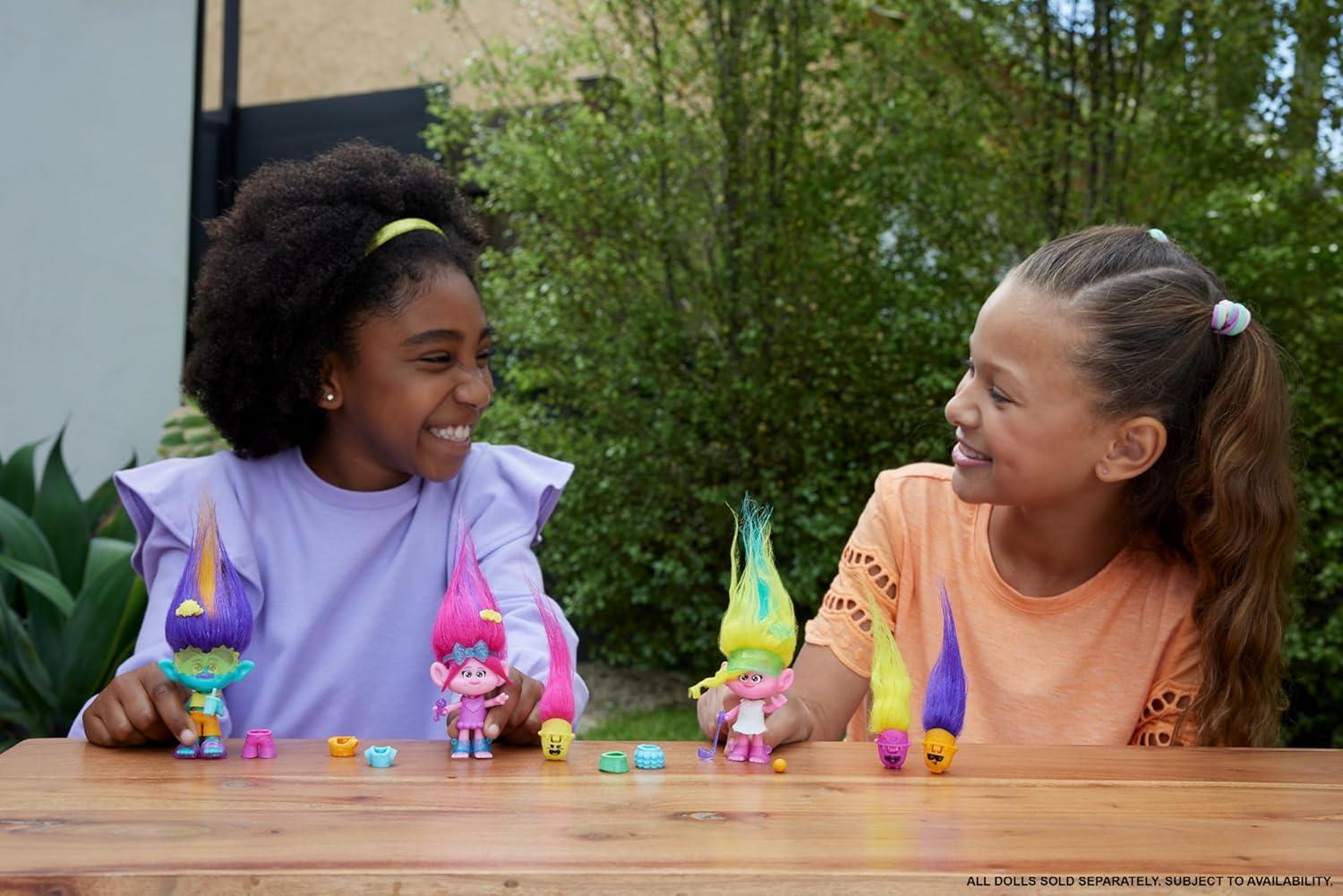 imageMattel DreamWorks Trolls Band Together Hair Pops Small Doll Queen Poppy with Removable Clothes ampamp 3 Surprise AccessoriesPoppy