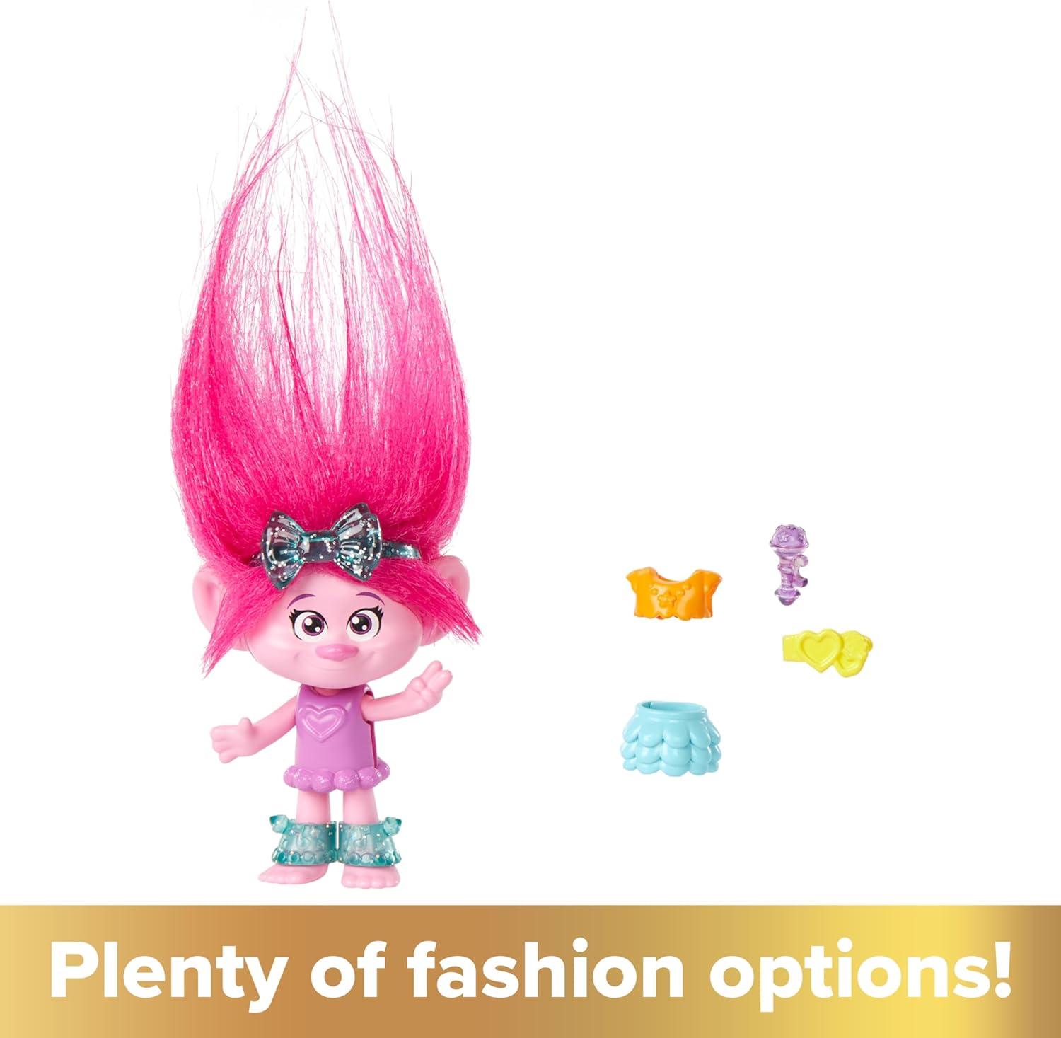 imageMattel DreamWorks Trolls Band Together Hair Pops Small Doll Queen Poppy with Removable Clothes ampamp 3 Surprise AccessoriesPoppy
