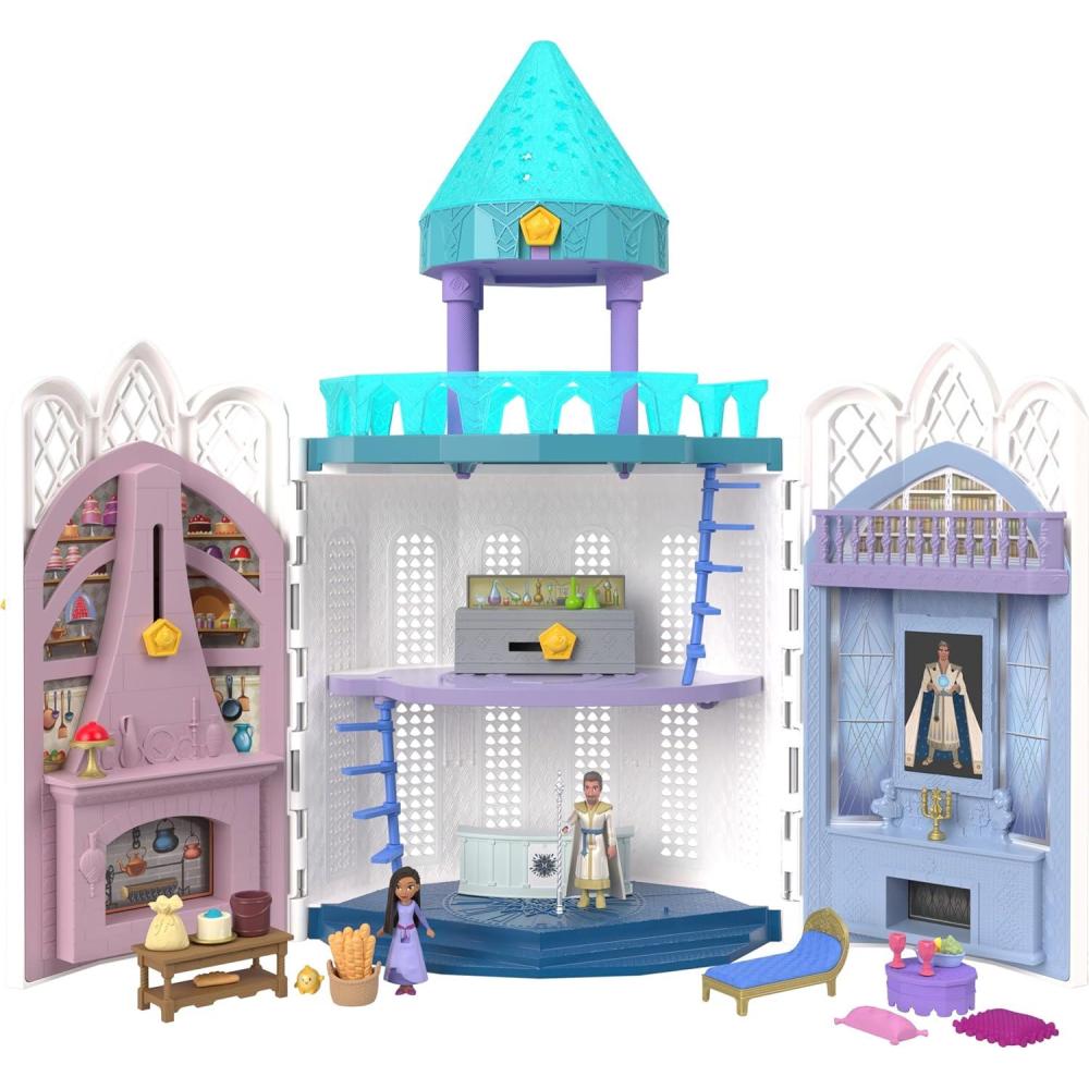 imageMattel Disney Wish Toys Rosas Castle Dollhouse Playset with 2 Posable Mini Dolls Star Figure 20 Accessories LightUp Projection Dome ampamp MoreRosas Castle