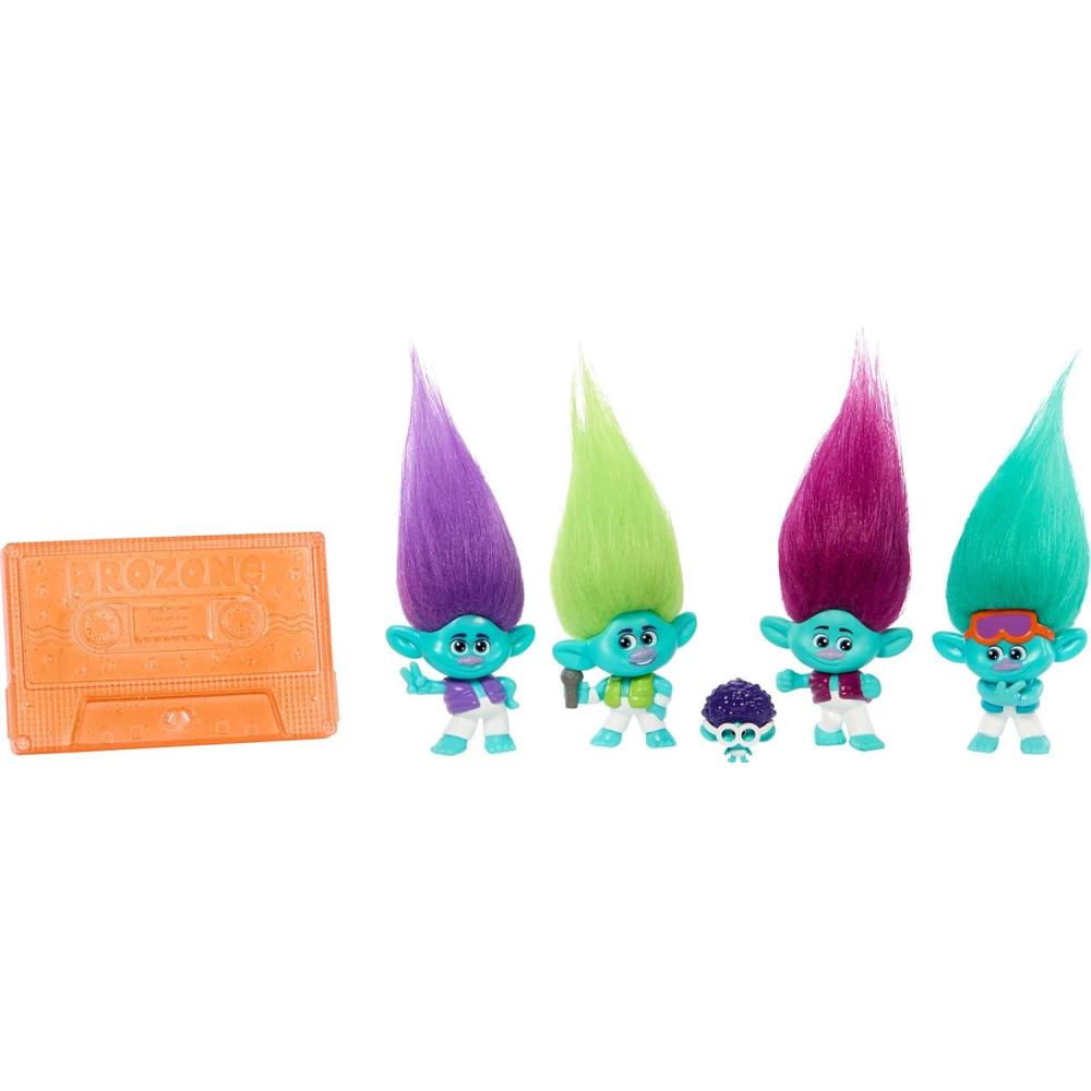 imageMattel DreamWorks Trolls Band Together BroZone On Tour Set with 5 Small Dolls ampamp Tape Cassette Stand Collectible Toy Inspired by the Movie