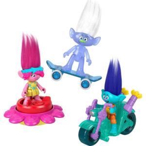 Fisher-Price Imaginext DreamWorks Trolls Toys Sparkle & Roll Pack, Poppy Branch & Guy Diamond Figures for Pretend Play Kids Ages 3+ Years