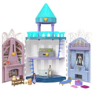 Mattel Disney Wish Toys, Rosas Castle Dollhouse Playset with 2 Posable Mini Dolls, Star Figure, 20 Accessories, Light-Up Projection Dome & More(Rosas Castle)