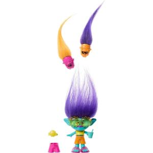 Mattel DreamWorks Trolls Band Together Hair Pops Small Doll, Queen Poppy with Removable Clothes & 3 Surprise Accessories(Branch)