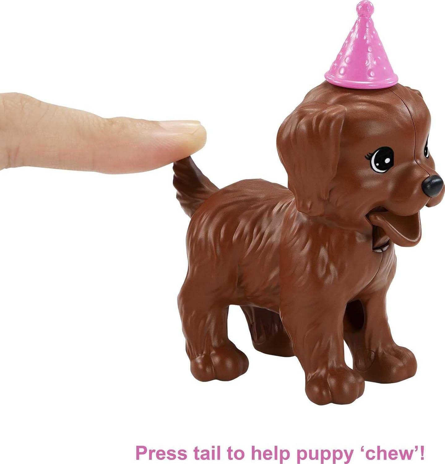 imageBarbie Doll ampamp Pets Set Blonde with Mommy Dog 3 Newborn Puppies with ColorChange Feature ampamp Pet AccessoriesPuppy Party Blonde