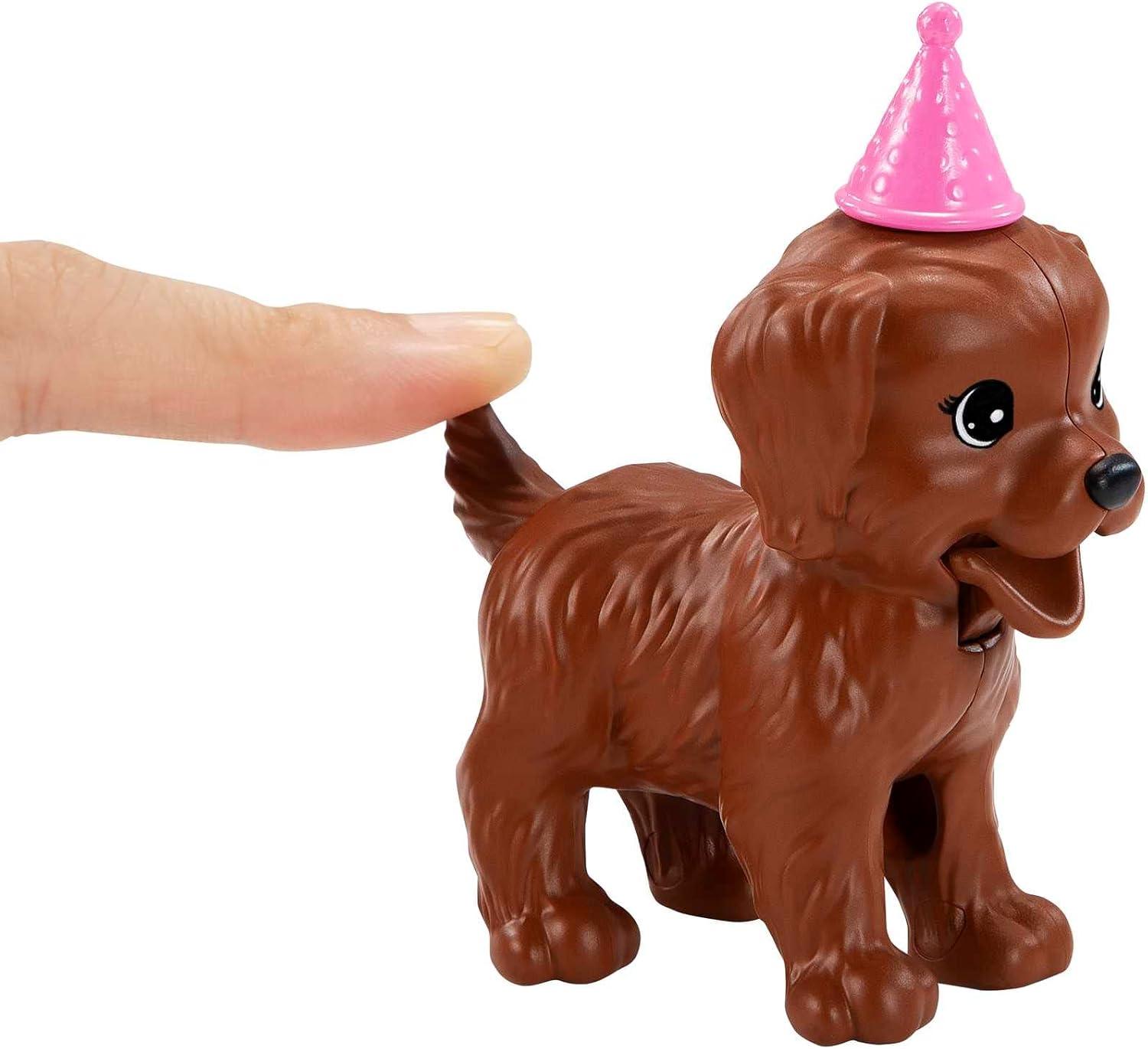 imageBarbie Doll ampamp Pets Set Blonde with Mommy Dog 3 Newborn Puppies with ColorChange Feature ampamp Pet AccessoriesPuppy Party Blonde