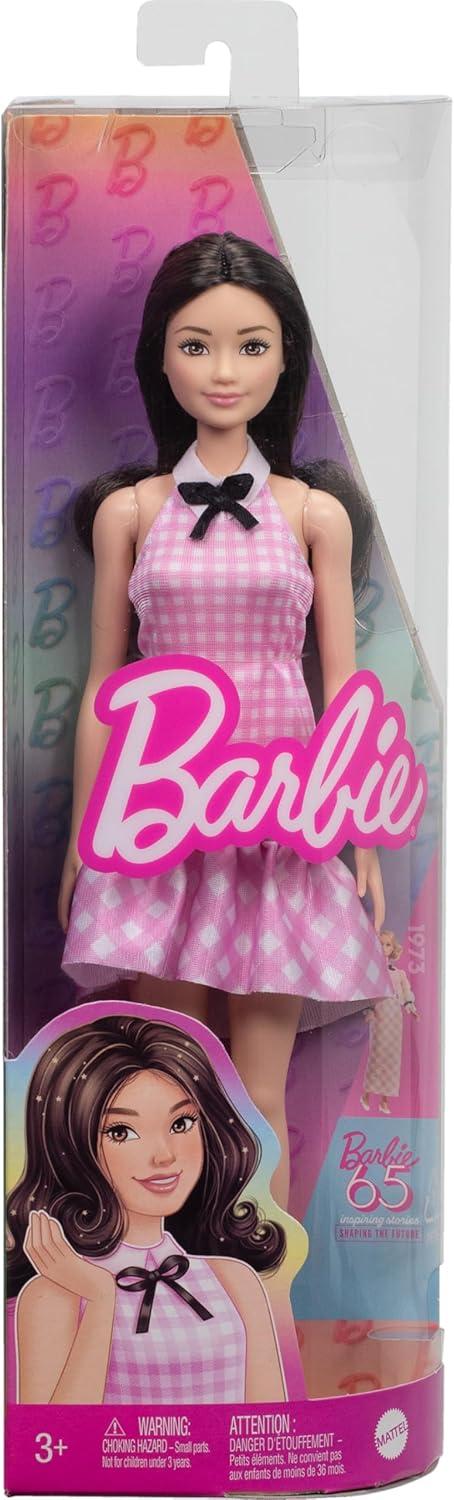 imageBarbie Fashionistas Doll 223 with Blonde Wavy Hair Totally HairInspired Dress ampamp Accessories 65th Anniversary Collectible ToyQuick Curl