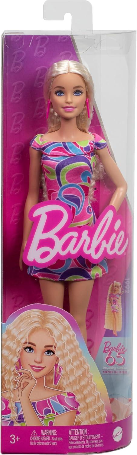 imageBarbie Fashionistas Doll 223 with Blonde Wavy Hair Totally HairInspired Dress ampamp Accessories 65th Anniversary Collectible ToyTotally Hair Barbie