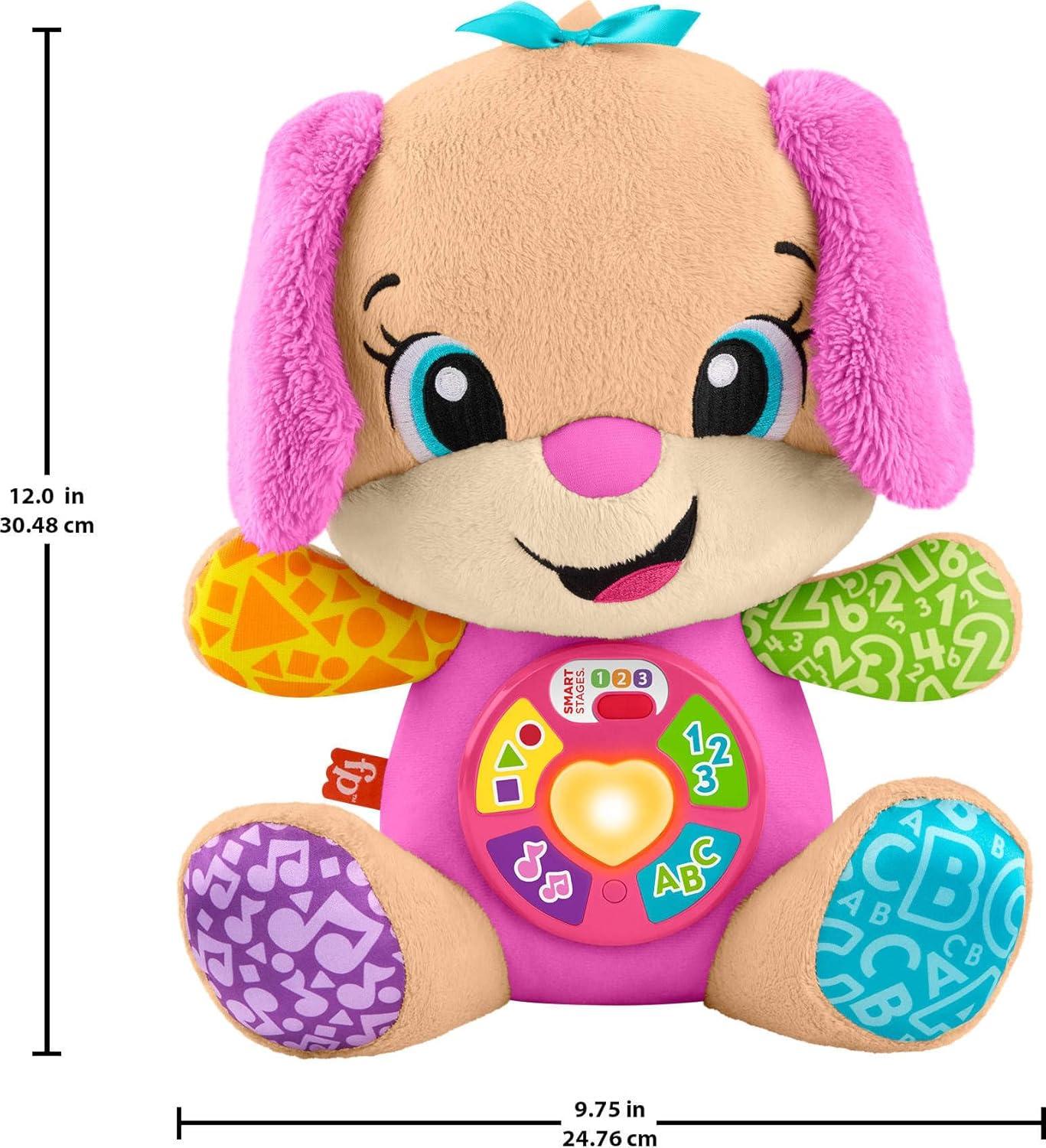 imageFisherPrice Baby Toy Laugh ampamp Learn Smart Stages Sis Musical Plush with Lights ampamp Learning Songs for Infants Ages 6 MonthsNew Sis English
