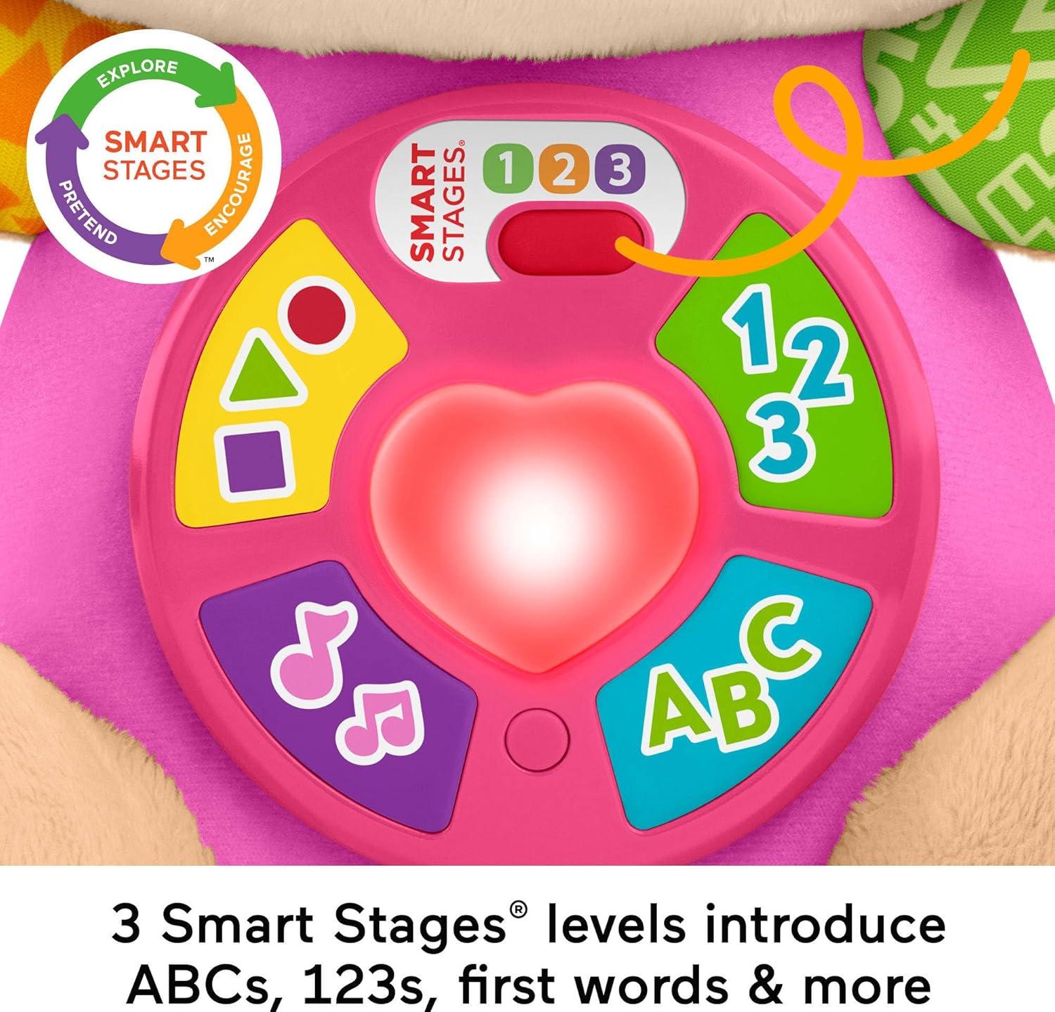 imageFisherPrice Baby Toy Laugh ampamp Learn Smart Stages Sis Musical Plush with Lights ampamp Learning Songs for Infants Ages 6 MonthsNew Sis English