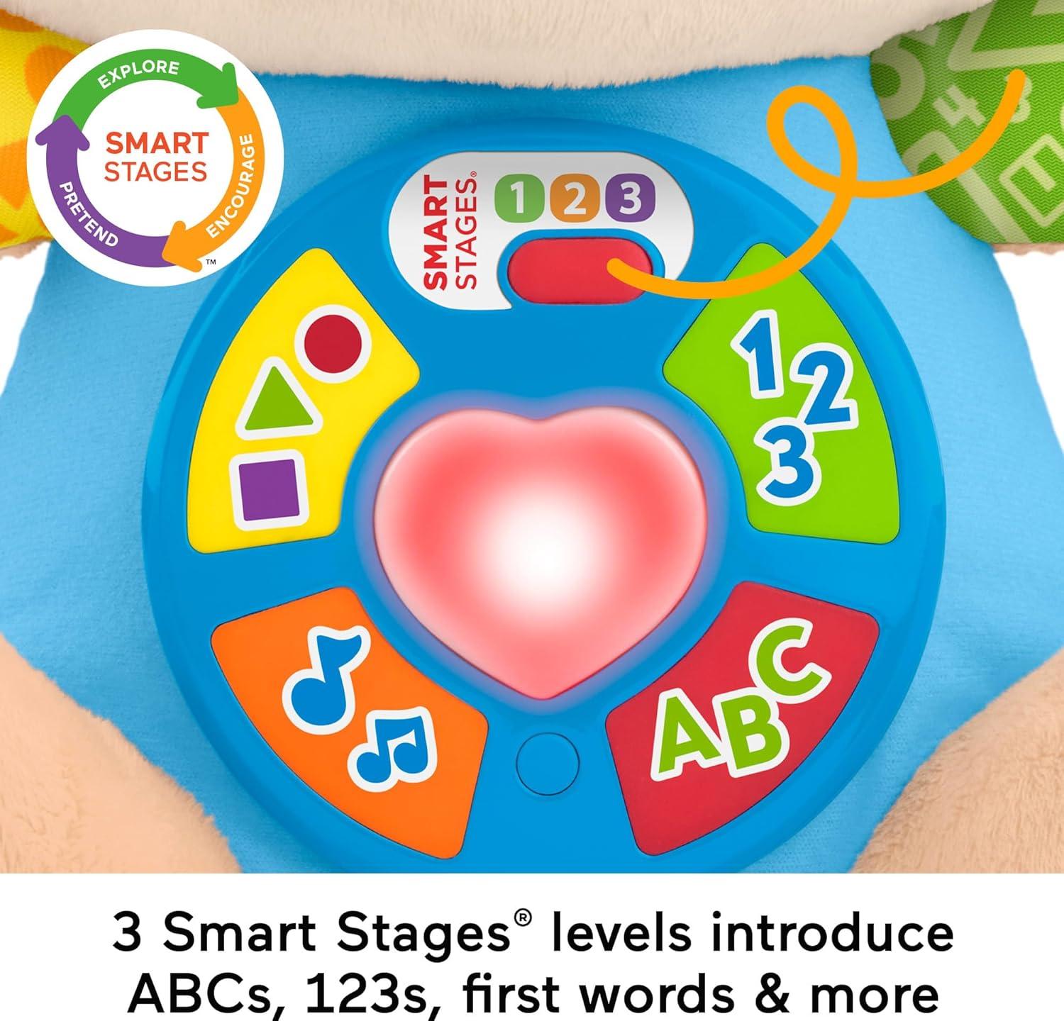 imageFisherPrice Baby Toy Laugh ampamp Learn Smart Stages Sis Musical Plush with Lights ampamp Learning Songs for Infants Ages 6 MonthsPuppy English