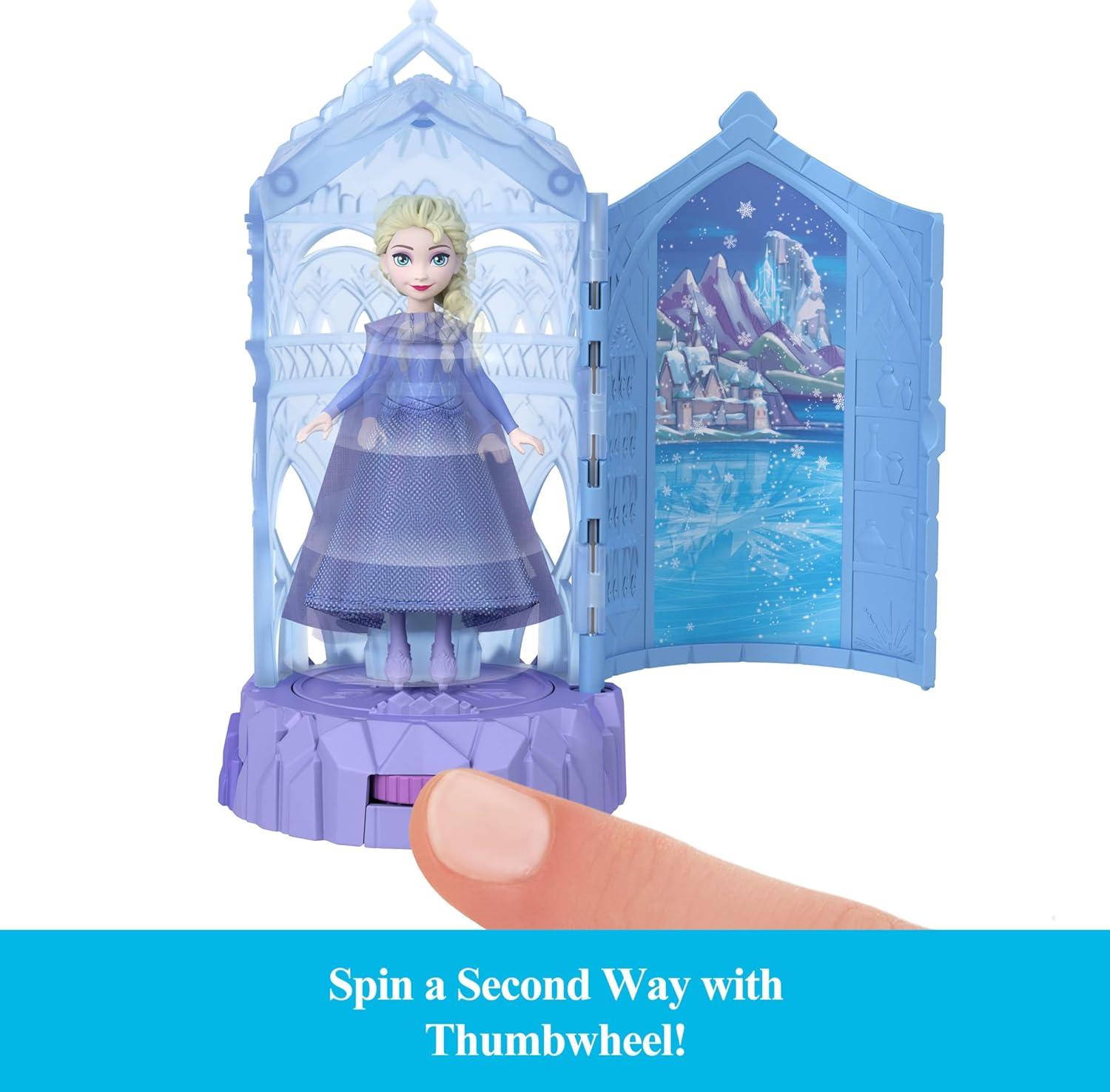 imageMattel Disney Frozen Surprise Small Dolls ampamp Mini Castle Playsets with Spinning Doll Reveal Ice Castle Spin Surprise from Movies Styles May Vary