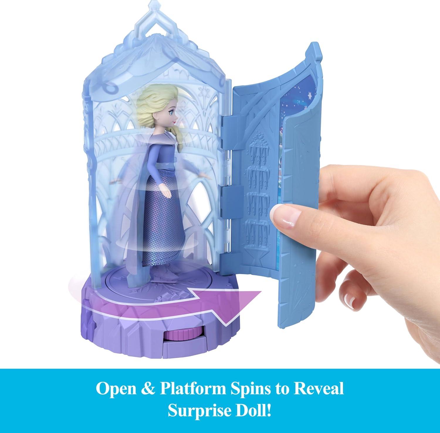 imageMattel Disney Frozen Surprise Small Dolls ampamp Mini Castle Playsets with Spinning Doll Reveal Ice Castle Spin Surprise from Movies Styles May Vary