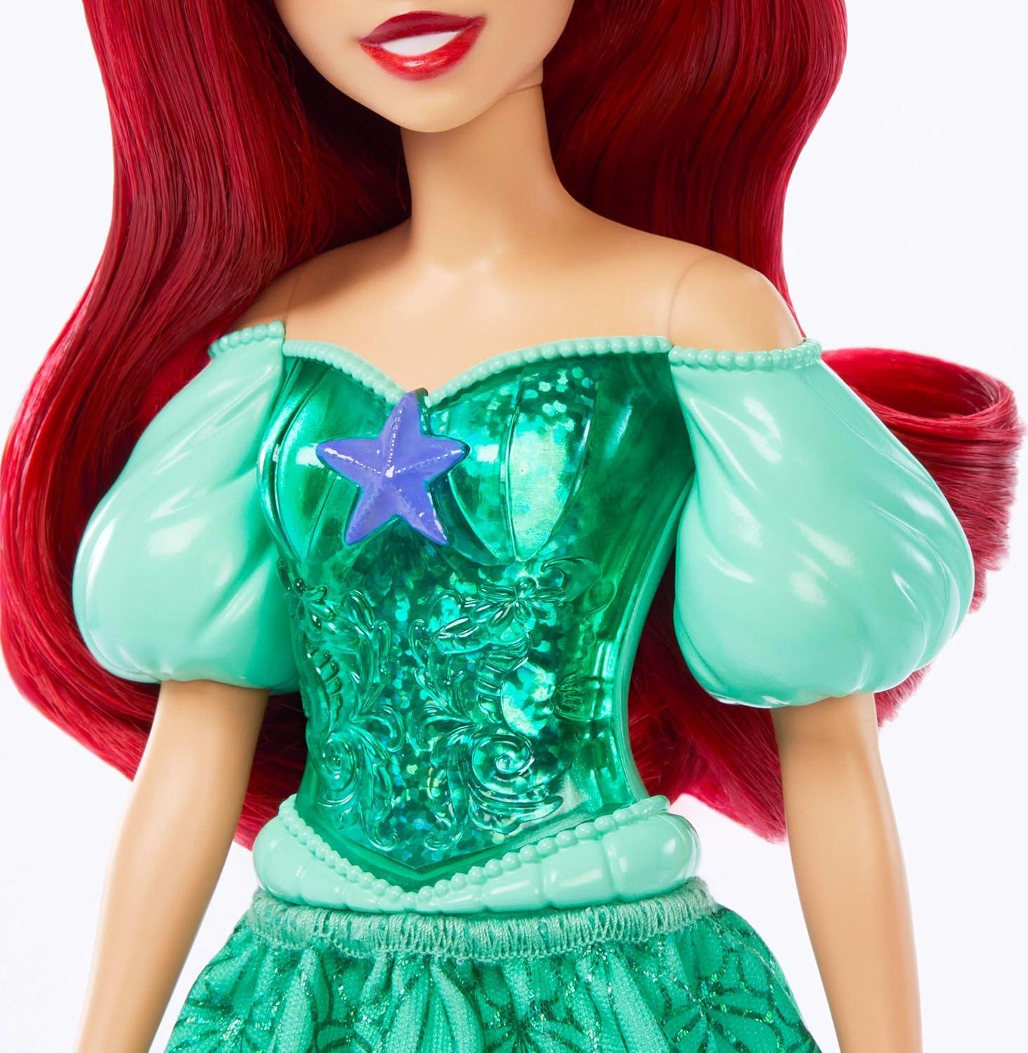 imageMattel Disney Princess Cinderella Doll in Sparkling Fashion with Removable Skirt Headband and Shoes Posable ampamp Collectible Inspired by MovieAriel