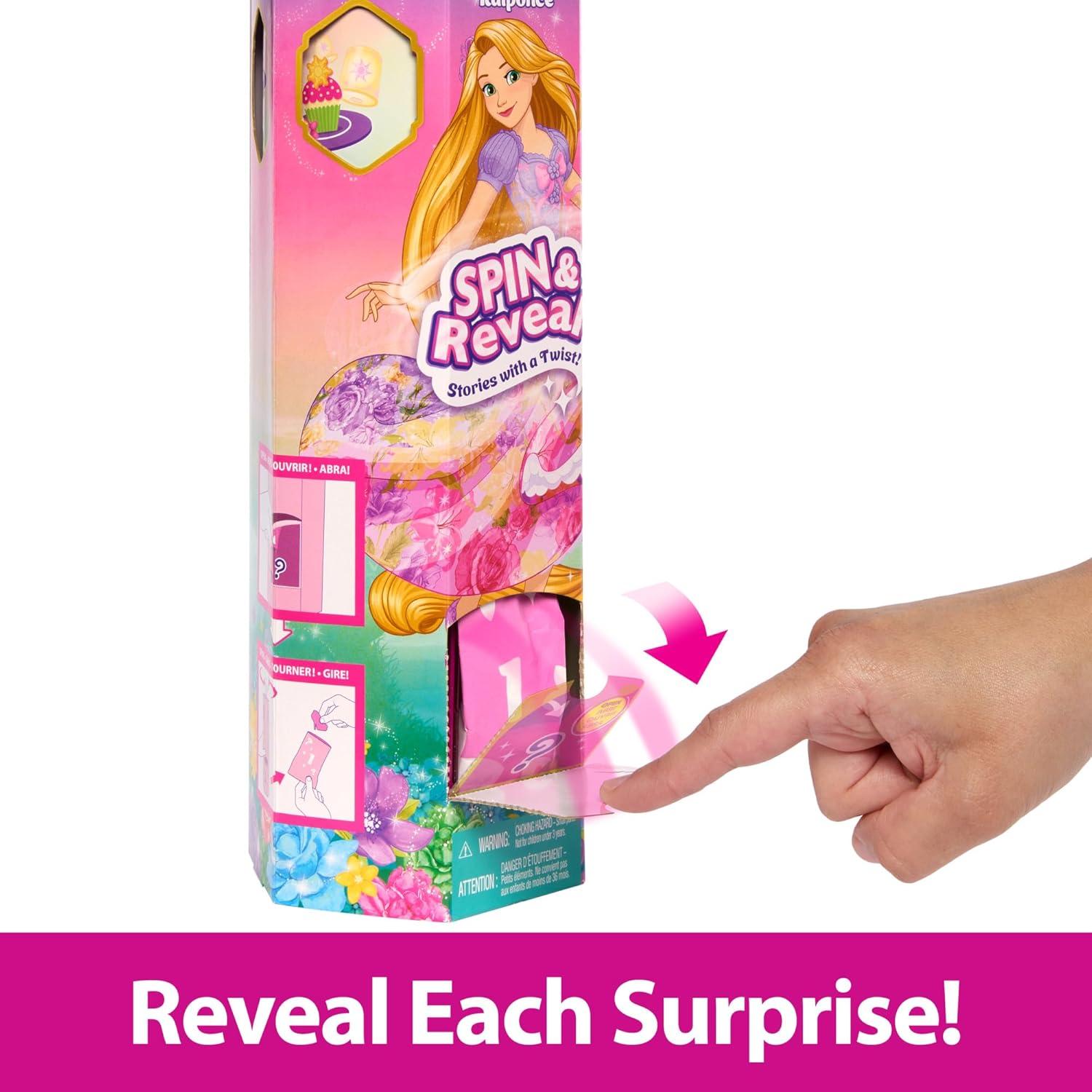 imageMattel Disney Princess Rapunzel Fashion Doll Set Spin ampamp Reveal with 11 Surprises Including 5 Accessories 5 Stickers ampamp Play Scene Inspired by Movie