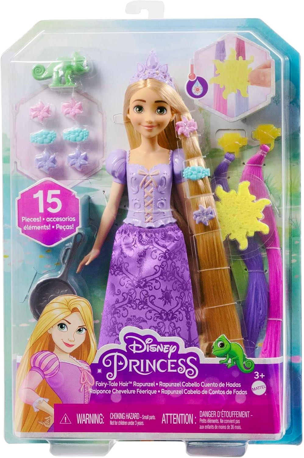imageMattel Disney Princess Rapunzel Fashion Doll with 2 ColorChange Hair Extensions ampamp 10 Hairstyling Pieces Inspired by the Disney Movie Tangled