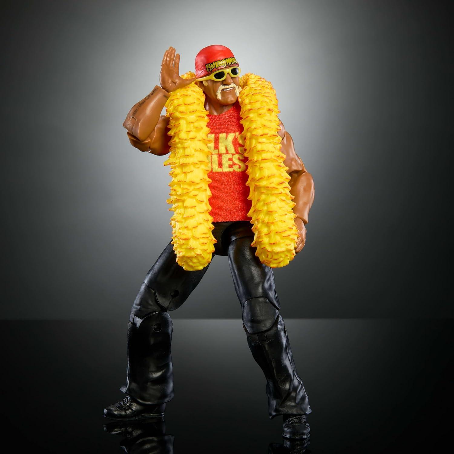 imageMattel WWE Elite Collection Action Figure ampamp Accessories Premium Live Event Hulk Hogan Set Wrestlemania with Howard Finkel BuildAFigure Parts