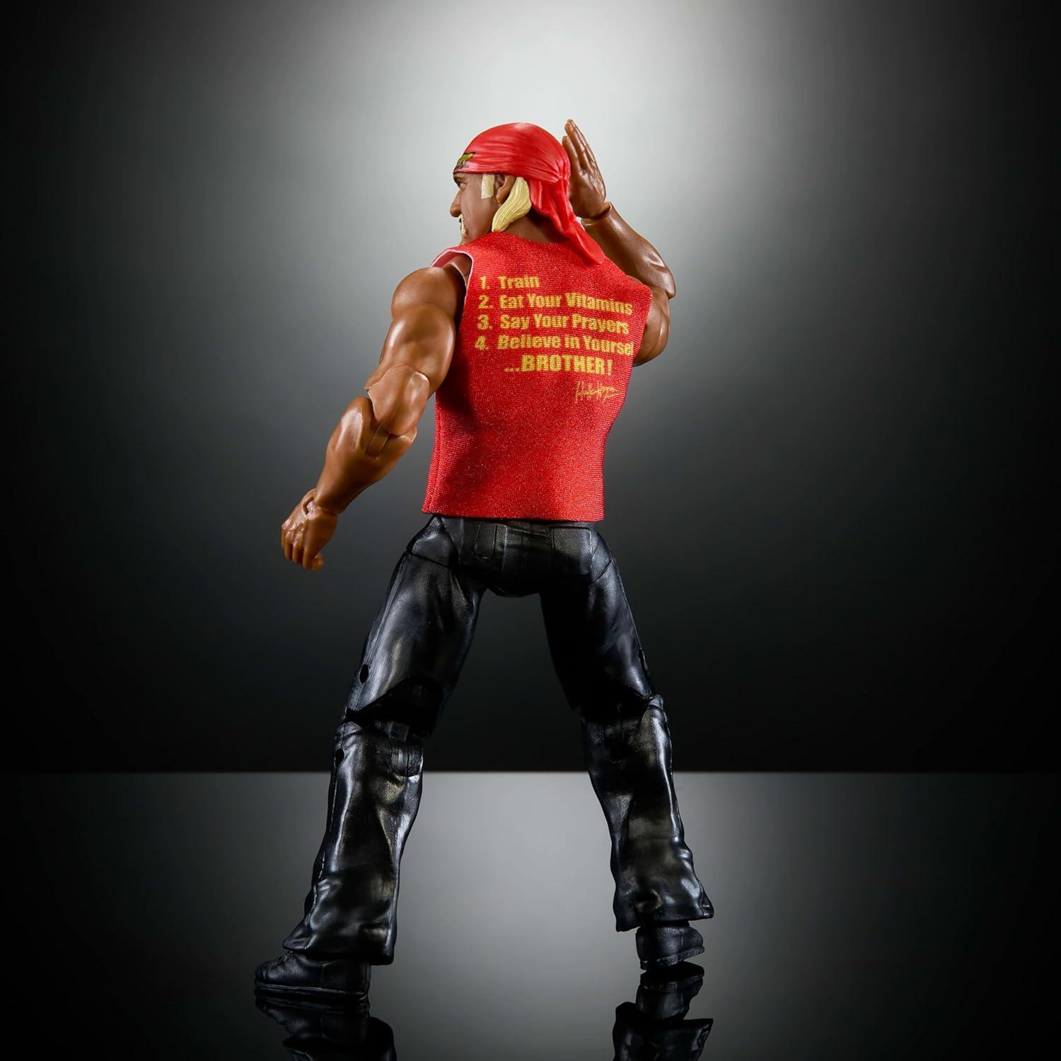 imageMattel WWE Elite Collection Action Figure ampamp Accessories Premium Live Event Hulk Hogan Set Wrestlemania with Howard Finkel BuildAFigure Parts