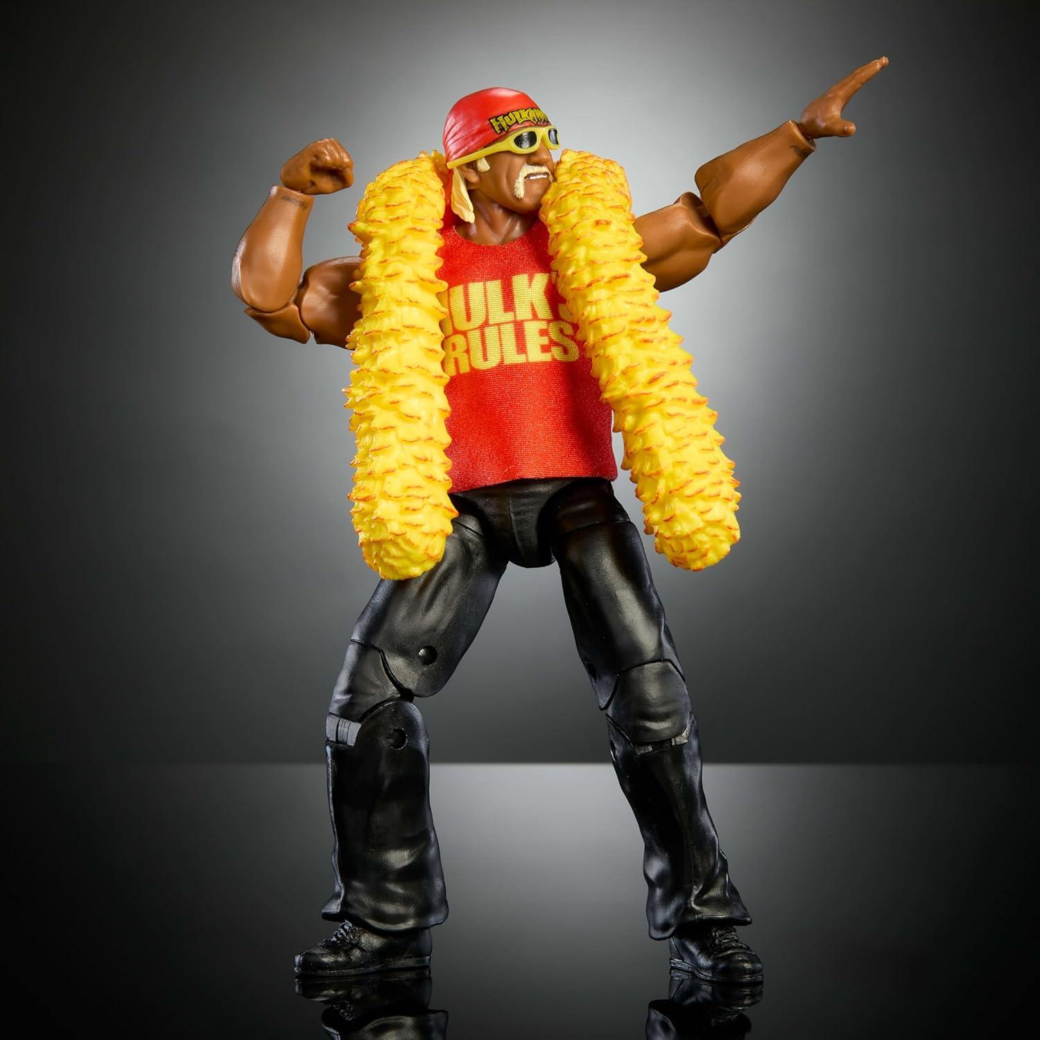 imageMattel WWE Elite Collection Action Figure ampamp Accessories Premium Live Event Hulk Hogan Set Wrestlemania with Howard Finkel BuildAFigure Parts