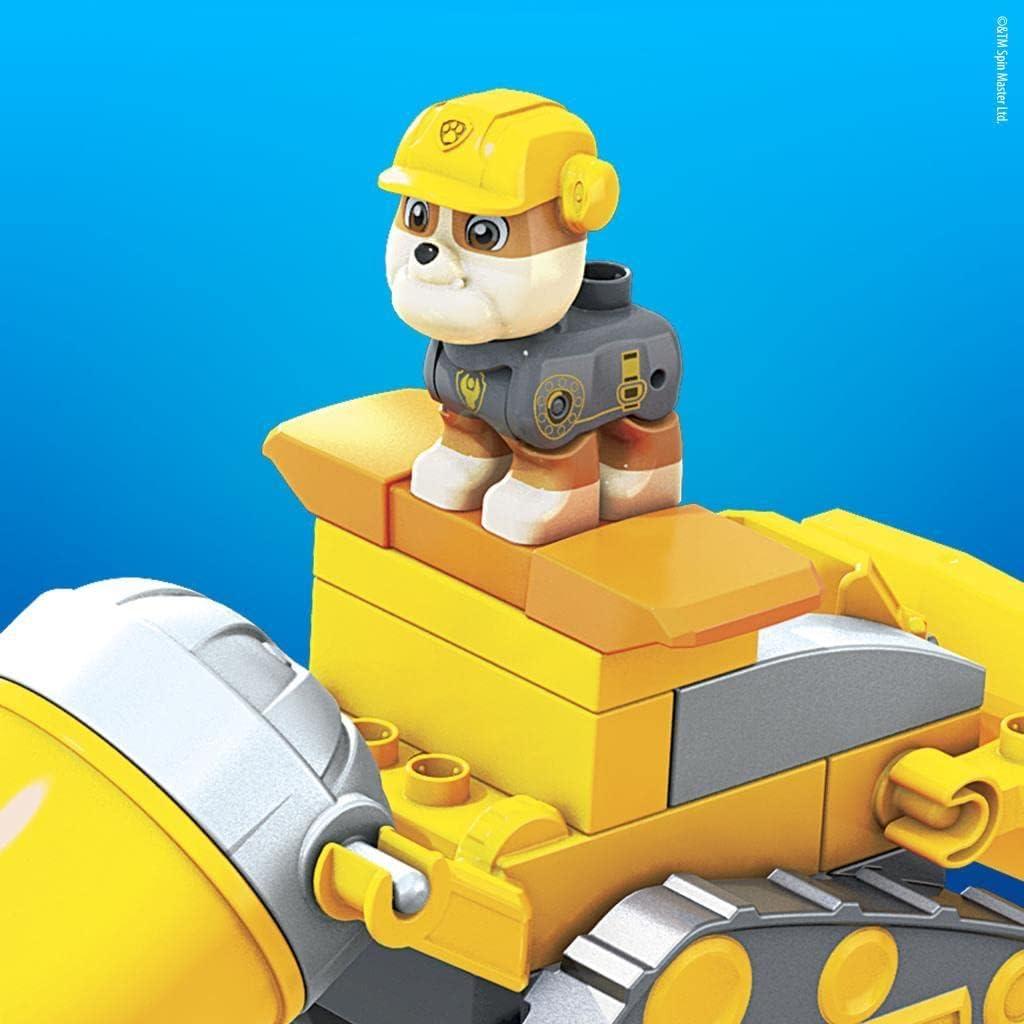 imageMEGA BLOKS Paw Patrol Toddler Building Blocks Toy Car Rubbles City Construction Truck with 17 Pieces 1 Figure for Kids Age 3 Years