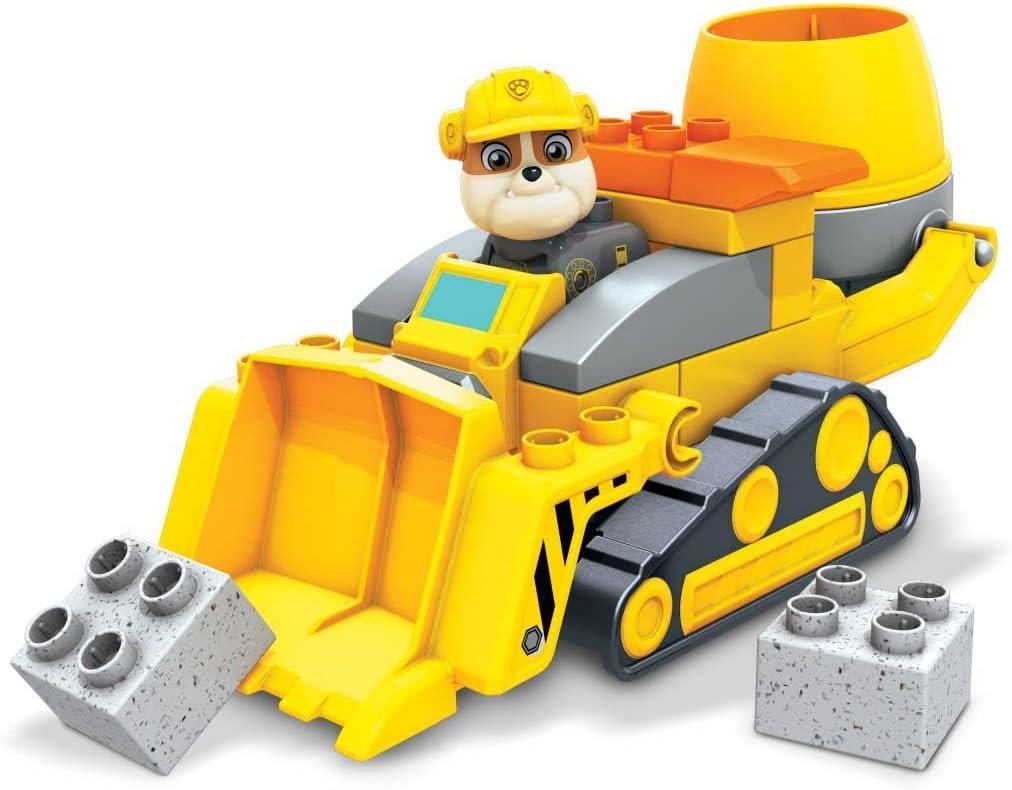 imageMEGA BLOKS Paw Patrol Toddler Building Blocks Toy Car Rubbles City Construction Truck with 17 Pieces 1 Figure for Kids Age 3 Years