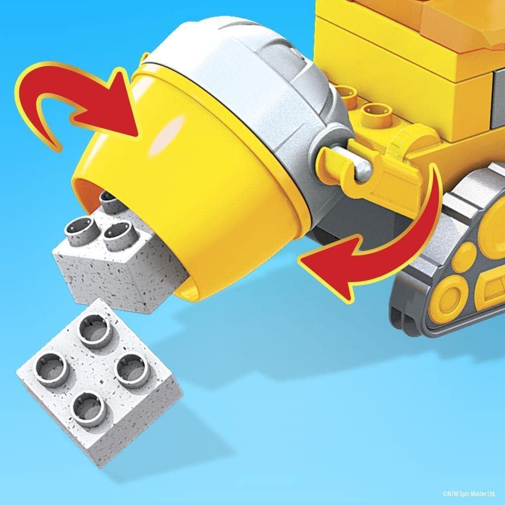 imageMEGA BLOKS Paw Patrol Toddler Building Blocks Toy Car Rubbles City Construction Truck with 17 Pieces 1 Figure for Kids Age 3 Years