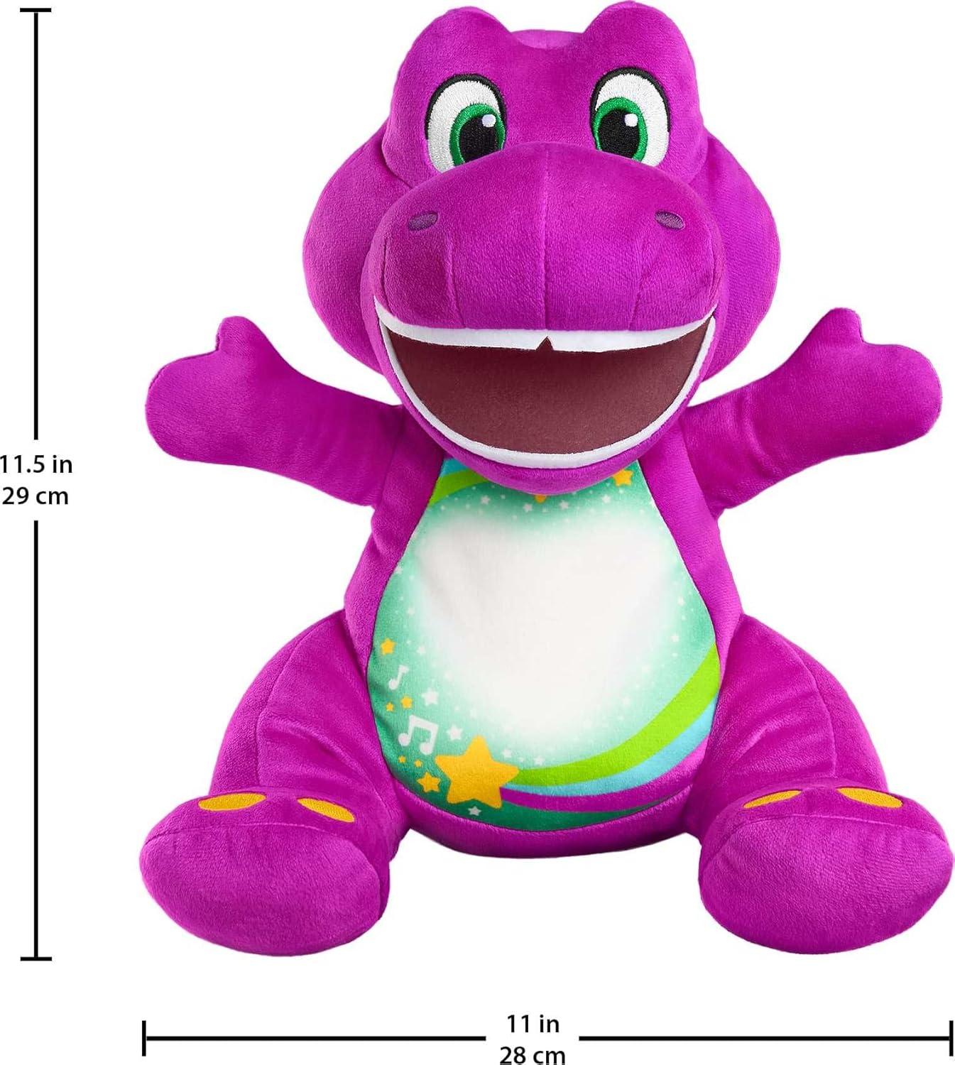 imageBarneys World Toddler Toy Heart Glow Barney Plush with Music amp Lights for Pretend Play Preschool Kids Ages 2 Years