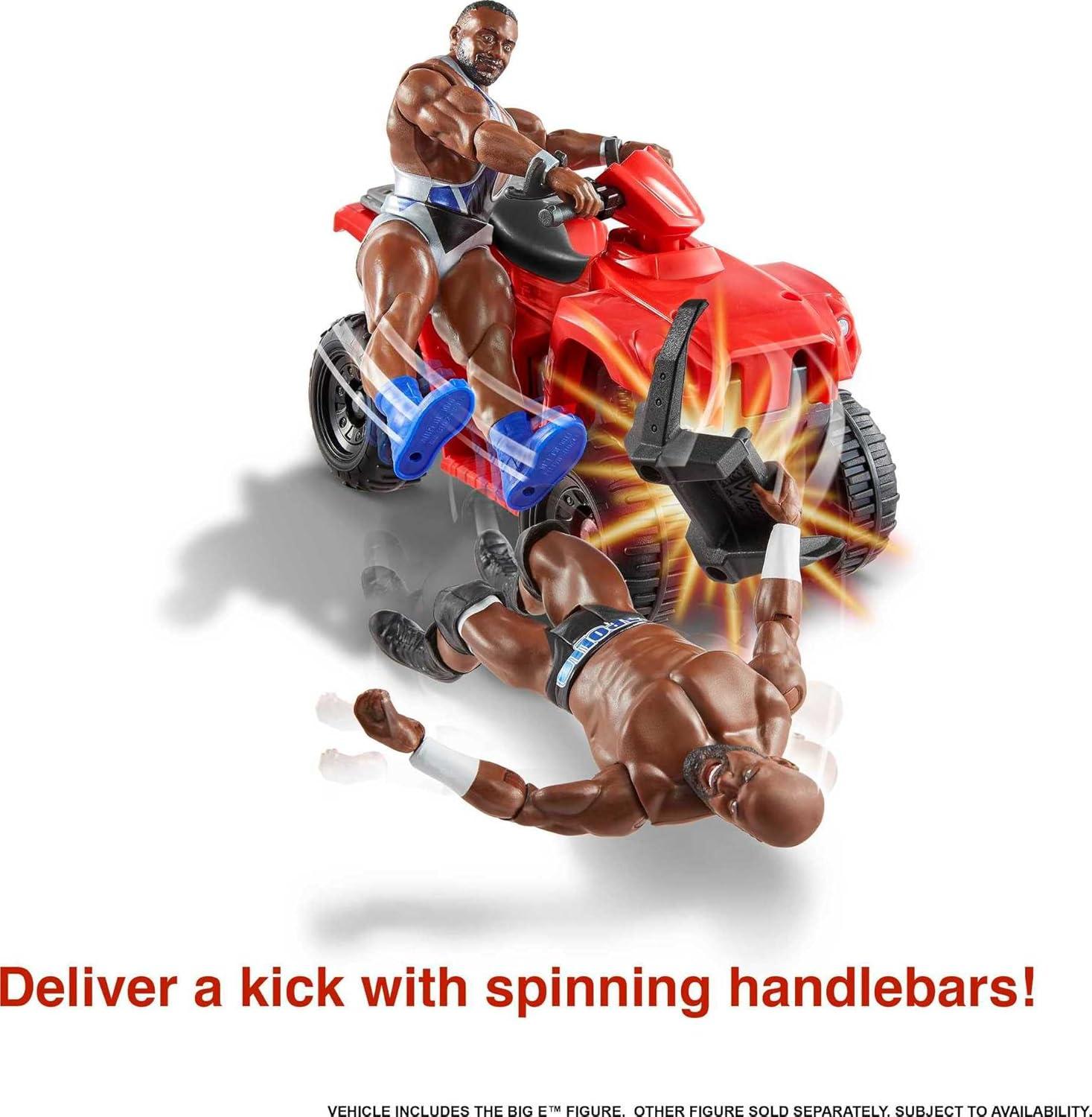 imageMattel WWE Wrekkin Slam amp Spin ATV Vehicle amp Action Figure Playset with Toy 4Wheeler amp Big E 6inch Collectible Launching Action amp Breakaway Parts