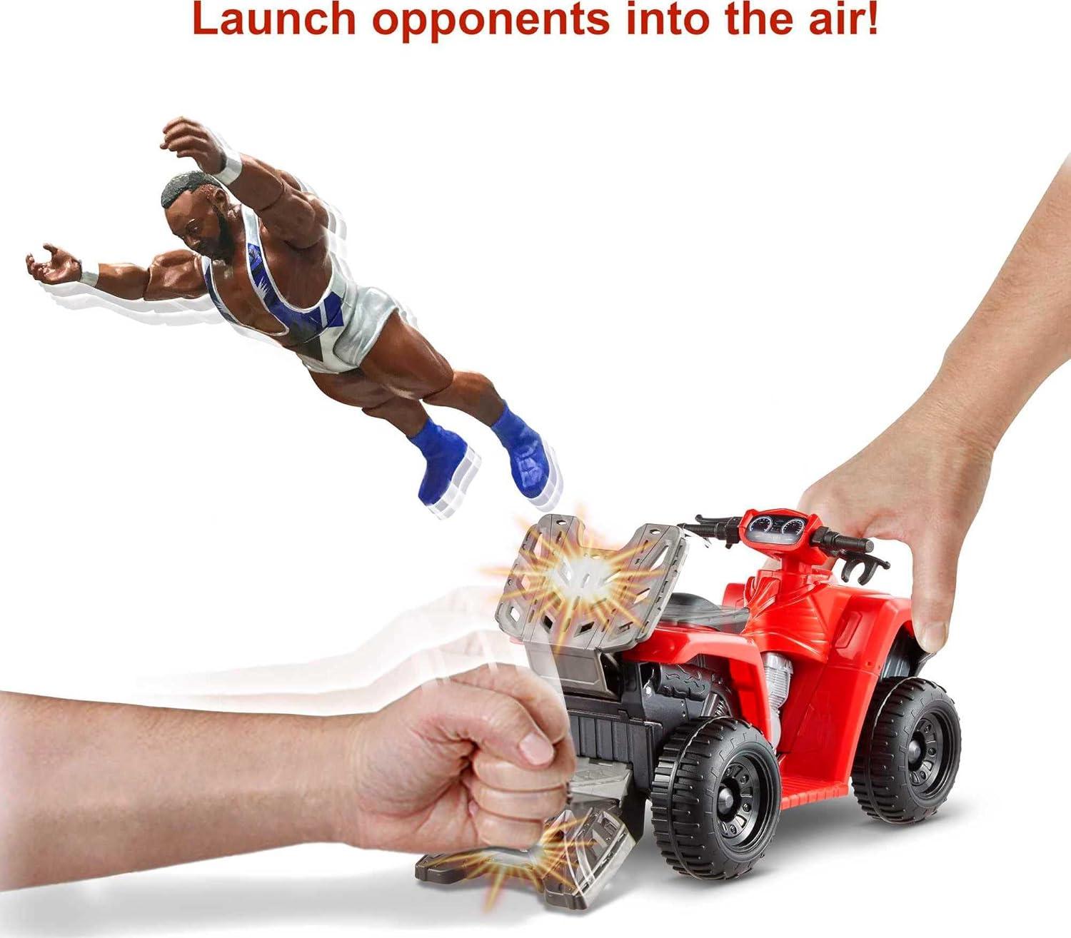 imageMattel WWE Wrekkin Slam amp Spin ATV Vehicle amp Action Figure Playset with Toy 4Wheeler amp Big E 6inch Collectible Launching Action amp Breakaway Parts