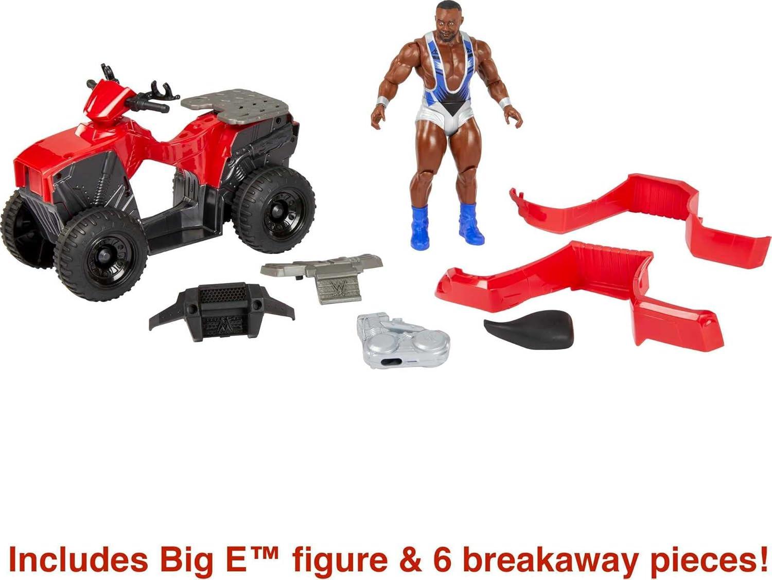 imageMattel WWE Wrekkin Slam amp Spin ATV Vehicle amp Action Figure Playset with Toy 4Wheeler amp Big E 6inch Collectible Launching Action amp Breakaway Parts