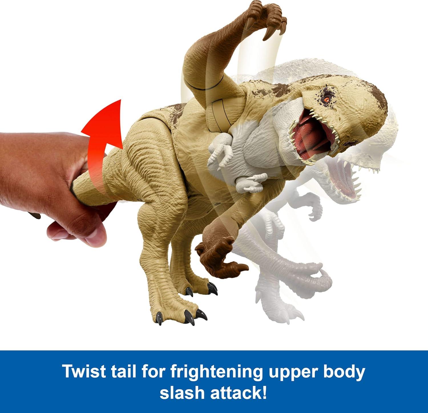 imageMattel Jurassic World Rebirth Distortus Rex Rumble N Rampage Dinosaur Action Figure 22 Inch with 2 Attack Actions ContentAccurate Digital Play
