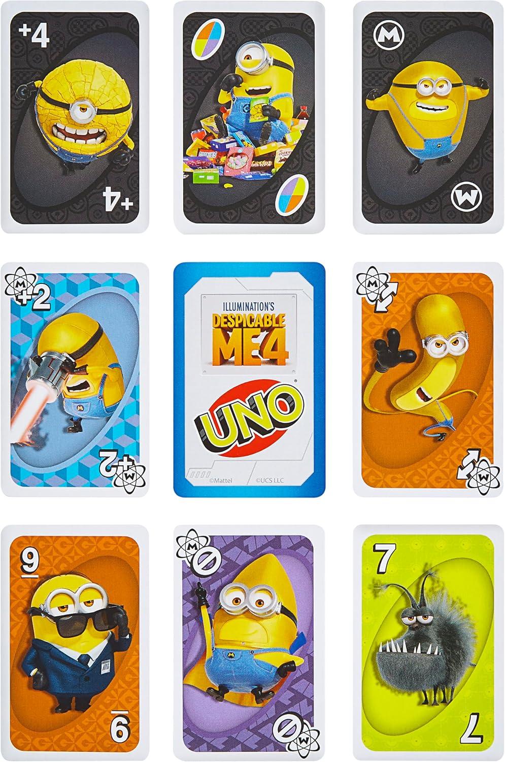 imageMattel Games UNO Flip Transformers Card Game for Kids Adults amp Family Nights with Deck Inspired by The Movies TV Shows amp ComicsDespicable Me 4