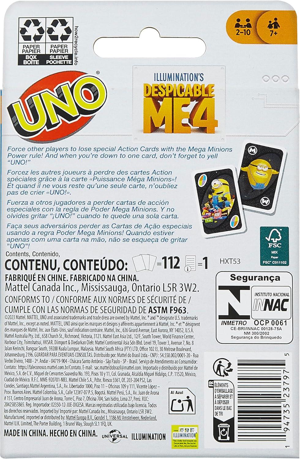 imageMattel Games UNO Flip Transformers Card Game for Kids Adults amp Family Nights with Deck Inspired by The Movies TV Shows amp ComicsDespicable Me 4