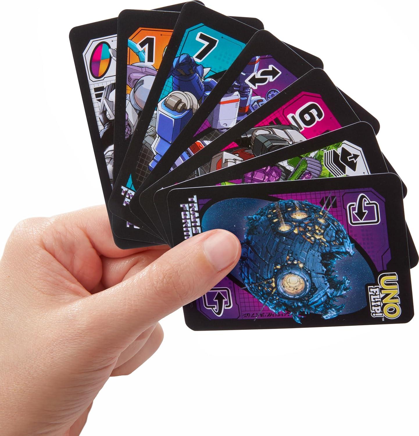 imageMattel Games UNO Flip Transformers Card Game for Kids Adults amp Family Nights with Deck Inspired by The Movies TV Shows amp ComicsTransformers