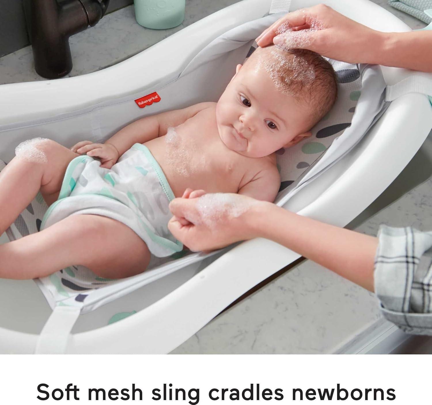 imageFisherPrice Baby to Toddler Bath 4in1 Sling n Seat Tub with Removable Infant Support and 2 Toys Climbing LeavesClimbing Leaves