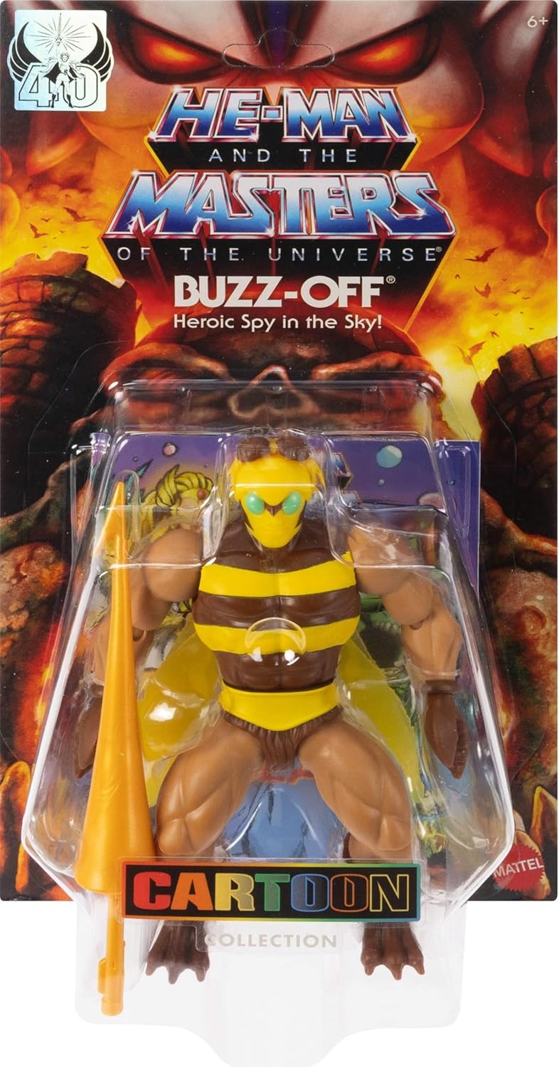 imageMasters of the Universe Origins Action Figure BuzzOff Cartoon Collection 55inch 1980s TV Bee Leader Winged amp Goggled with JavelinBuzzoff