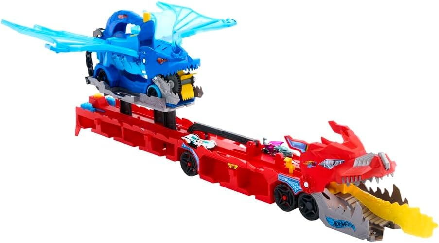 image:imageHot Wheels City Toy Car Track Set Ultimate Dual Dragon Transporter amp 2 DieCast Cars LargeScale Dragon amp Detachable Dragon Stores 20 Vehicles